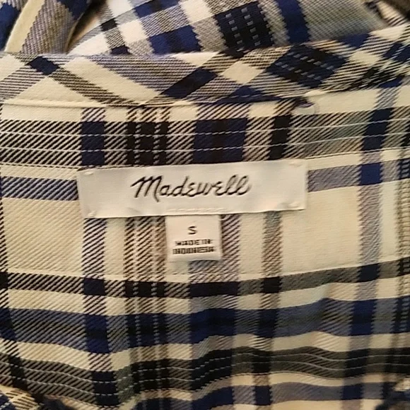 Madewell women S plaid Artiste tunic dress Lagenlook Relax Vacation - Picture 7 of 7